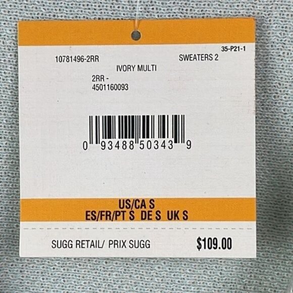 Anne Klein sz Small Ivory Blue Houndstooth Plaid Open Cardigan NWT coastal - Picture 8 of 11